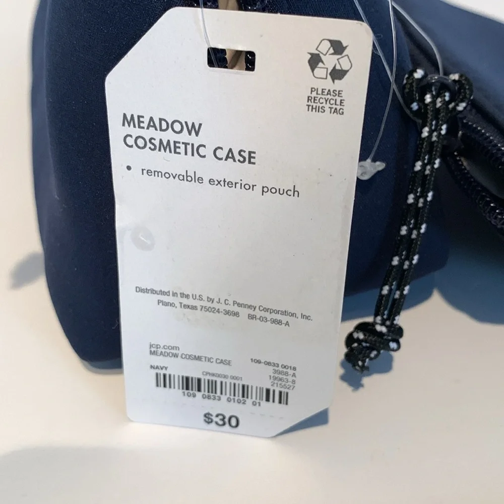 Stylus Blue 2 Piece Meadow Cosmetic Case with Removable Exterior Pouch